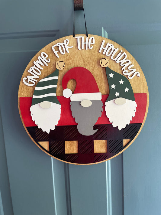 Gnome for the Holidays Door Hanger